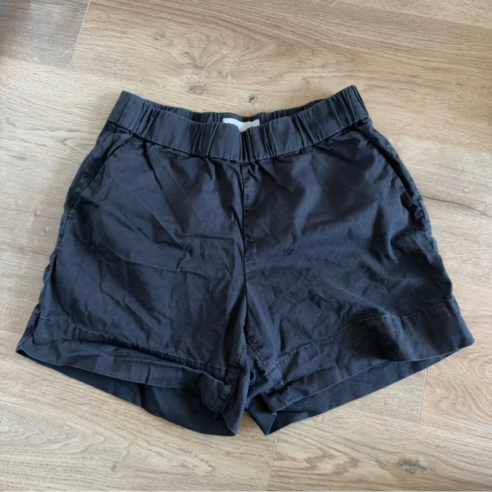 Everlane The Easy High Waist Black Shorts Cotton Blend Size 4 Women’s - Picture 2 of 7